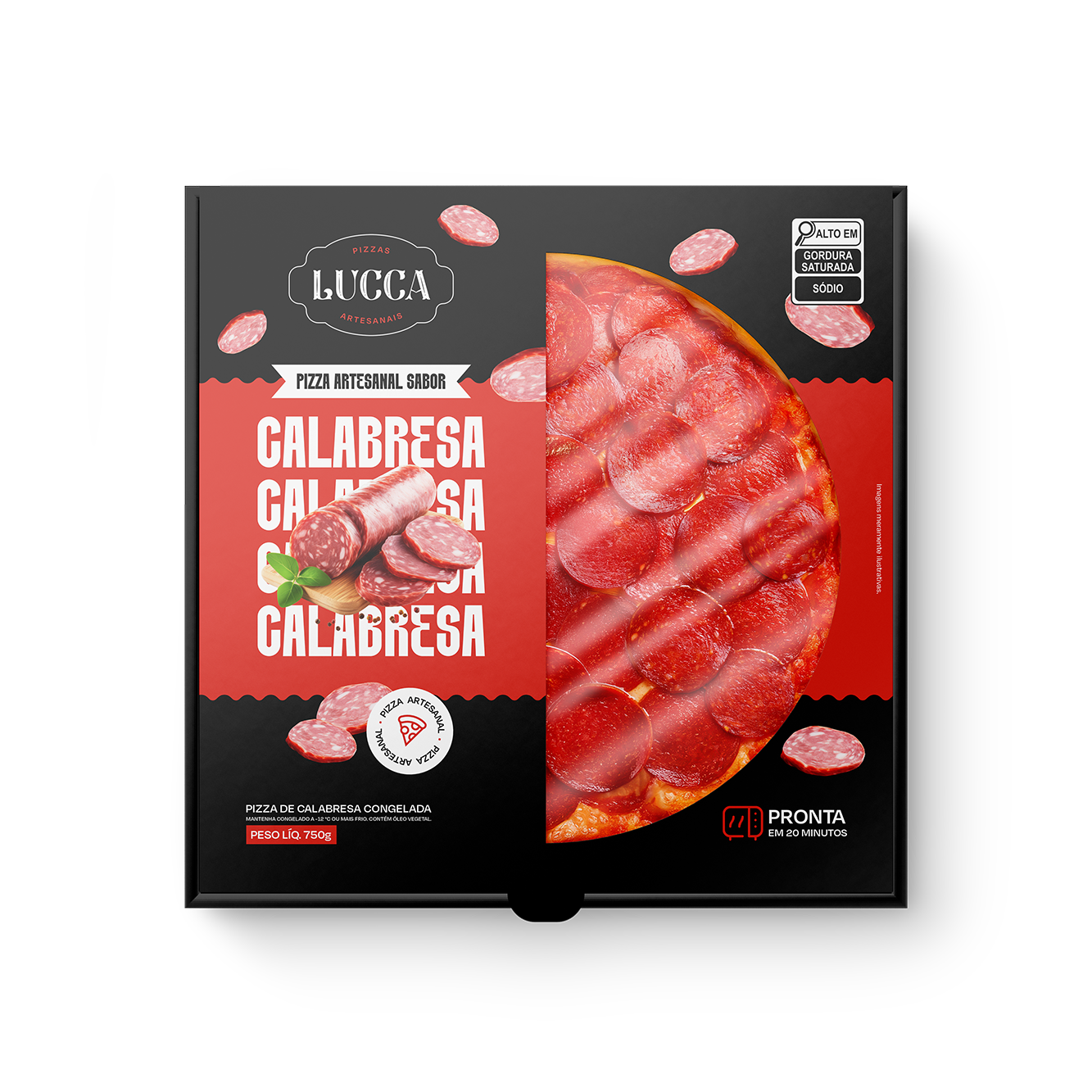 [Lucca Pizzas] Embalagem Calabresa