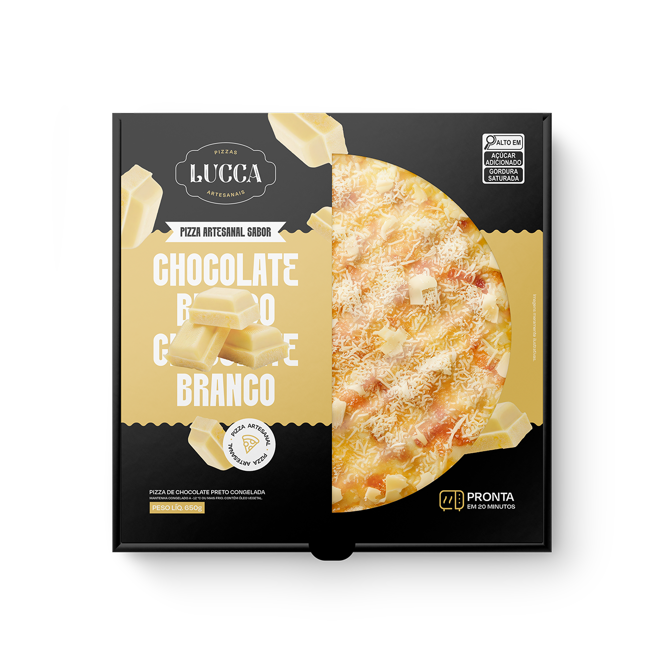 [Lucca Pizzas] Embalagem Chocolate Branco