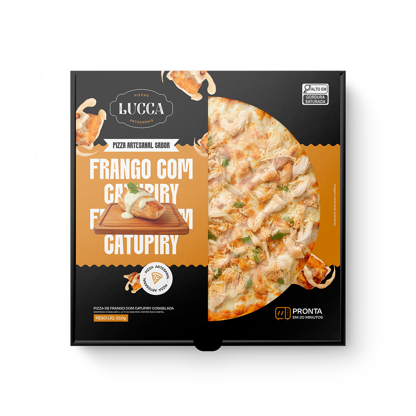 [Lucca Pizzas] Embalagem Frango com Catupiry